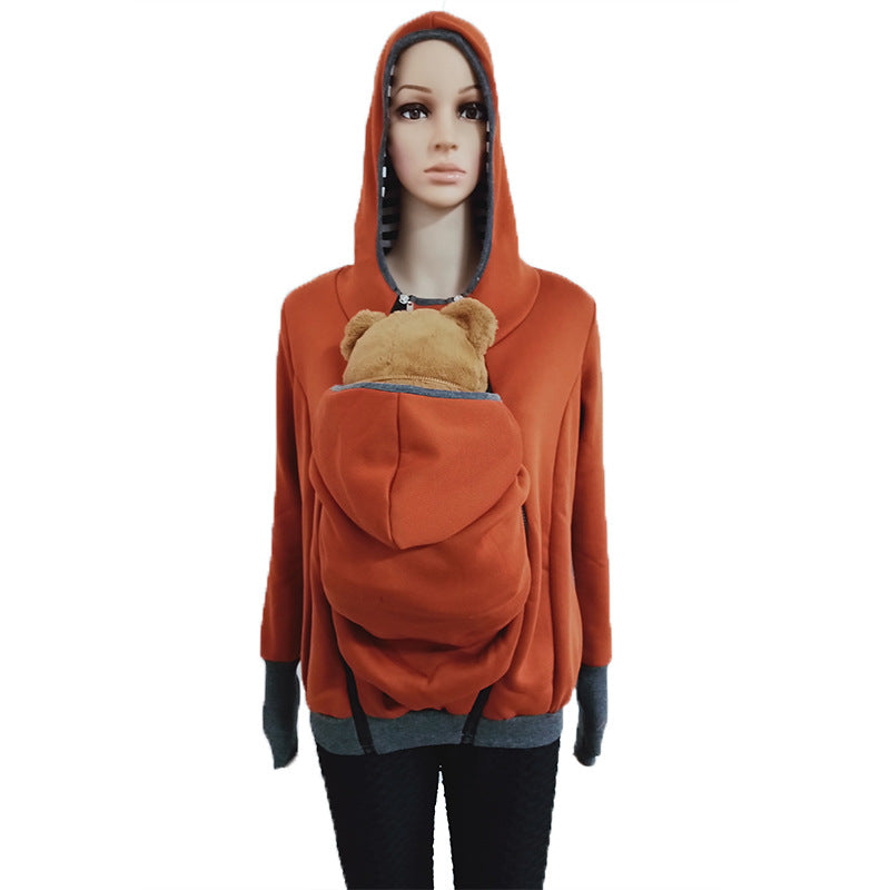 Winter Maternity Clothes Maternity Hoodie Baby Pouch Carrier Kangaroo Pregnancy Coat