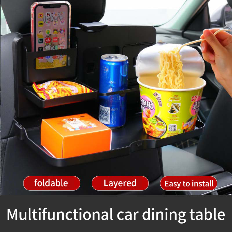 Car Seat Backrest Universal Multifunctional Folding Table Tray Car Beverage Stand