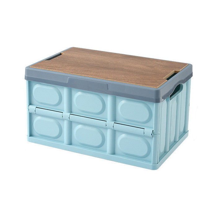 Wooden Cover  Foldable Organizer Case Sundries Storage Boxes