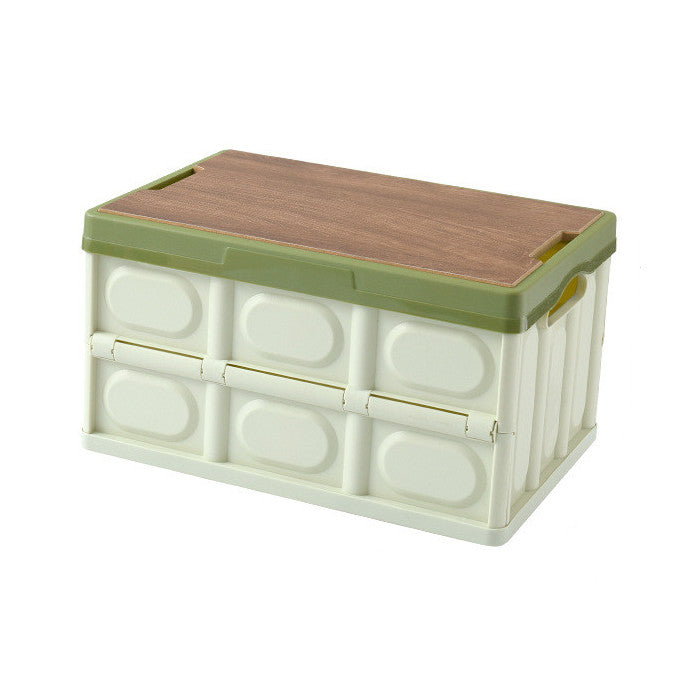 Wooden Cover  Foldable Organizer Case Sundries Storage Boxes