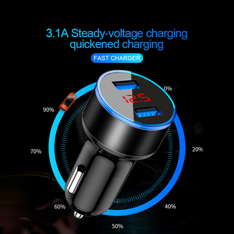 Fast Charging Universal Aluminum Dual USB Car Charger Adapter