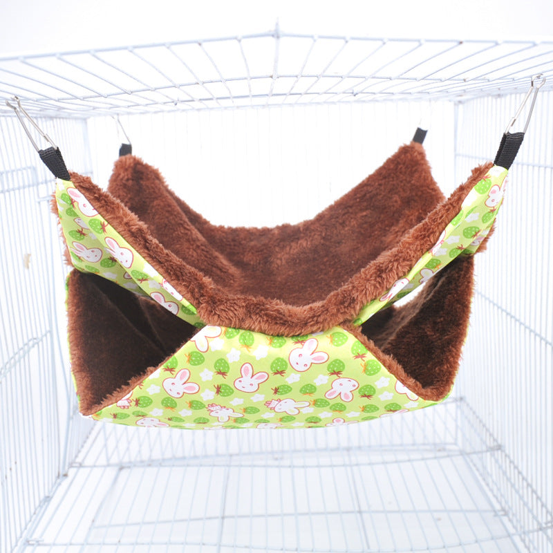 Pet Hammock Double Layer Warm Chinchilla Squirrel Hanging Nest